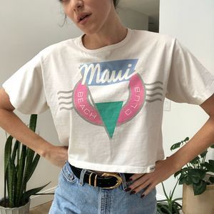 Vintage 80s 90s Maui crop tee